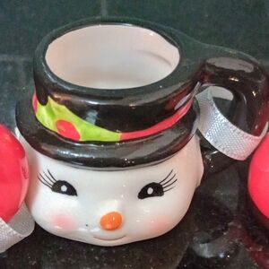 RESERVED FOR ANGELA Mangiero Festive Snowman Mug with Black Hat